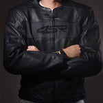 Kožená bunda na motorku 4SR Hooligan Black Velvet – detail