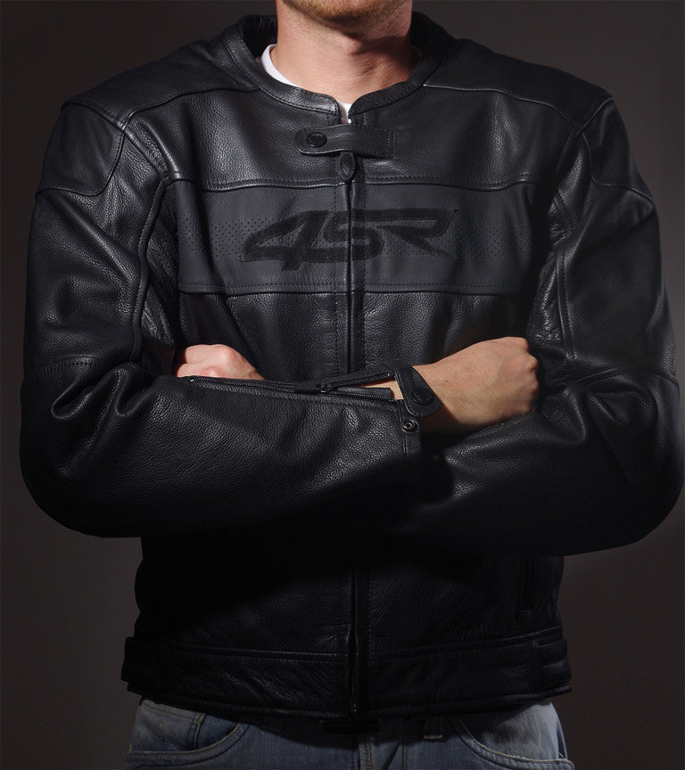 Kožená bunda na motorku 4SR Hooligan Black Velvet – detail