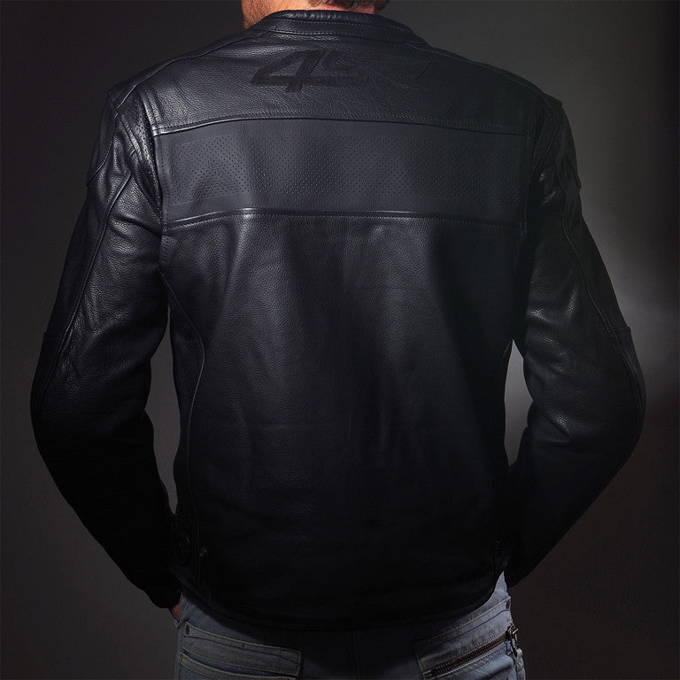 Kožená bunda na motorku 4SR Hooligan Black Velvet – detail