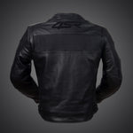 Kožená bunda na motorku 4SR Hooligan Black Velvet – pohled zezadu