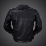Kožená bunda na motorku 4SR Hooligan Black Velvet – pohled zezadu