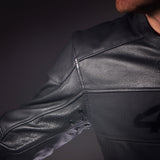 Kožená bunda na motorku 4SR Hooligan Black Velvet – detail