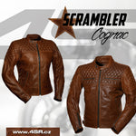 Kožená bunda na motorku 4SR Scrambler Cognac – detail designu