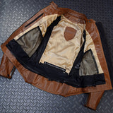 Dámská bunda na motorku 4SR Scrambler Lady Cognac – detail