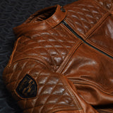Dámská bunda na motorku 4SR Scrambler Lady Cognac – detail materiálu
