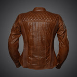 Dámská bunda na motorku 4SR Scrambler Lady Cognac – pohled zezadu