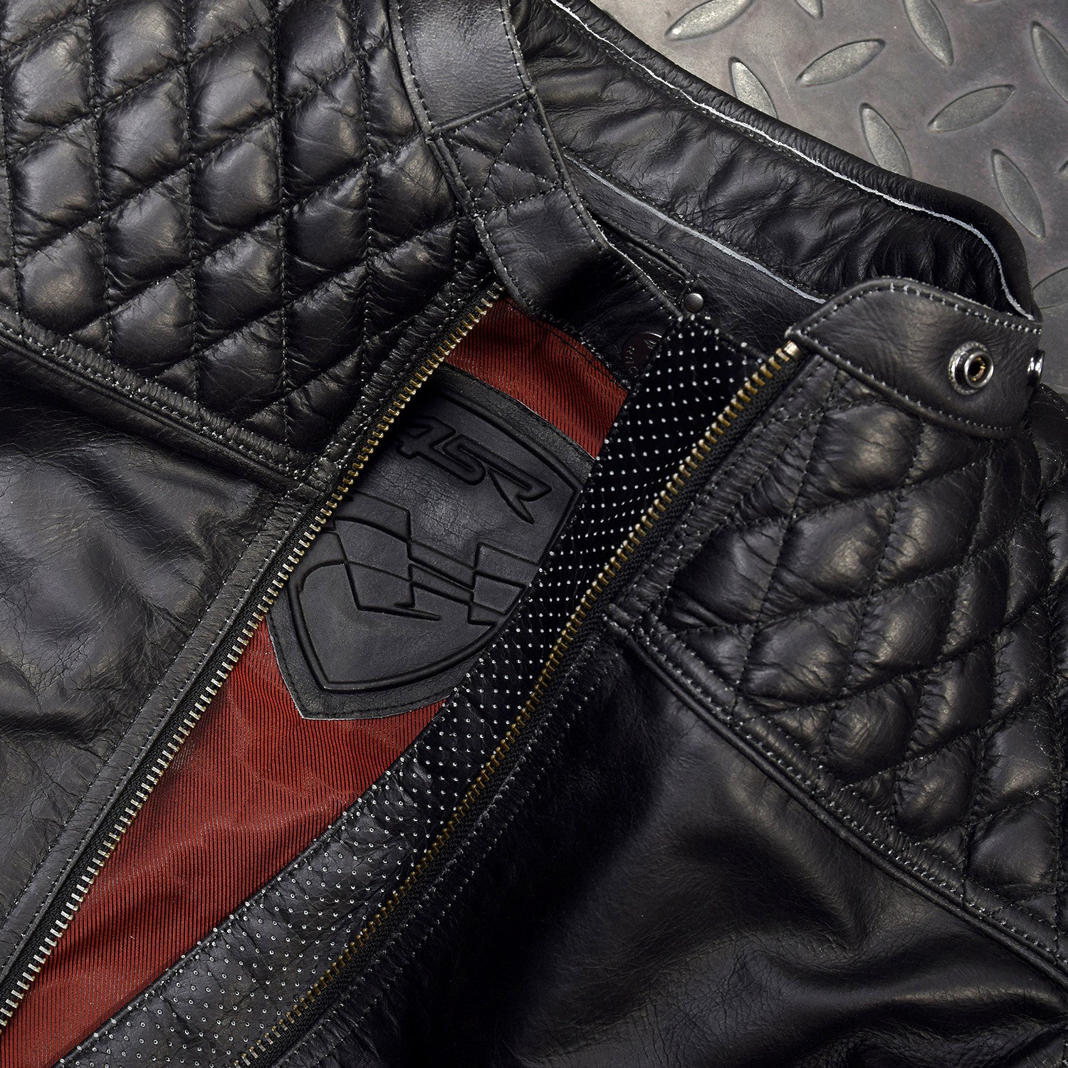 Dámská bunda na motorku 4SR Scrambler Lady Petroleum – detail materiálu