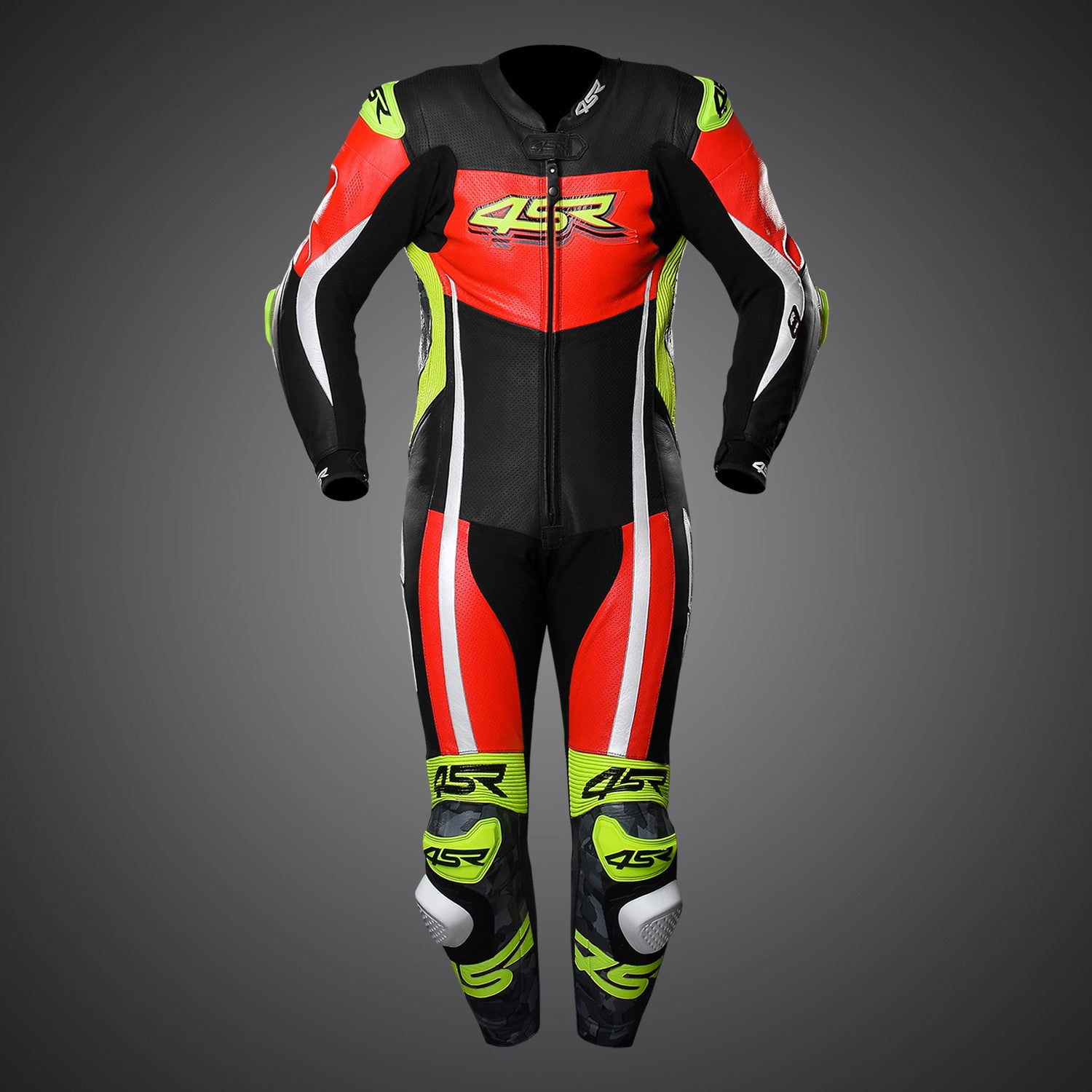 Závodní kombinéza na motorku 4SR Racing Neon AR – pohled zezadu
