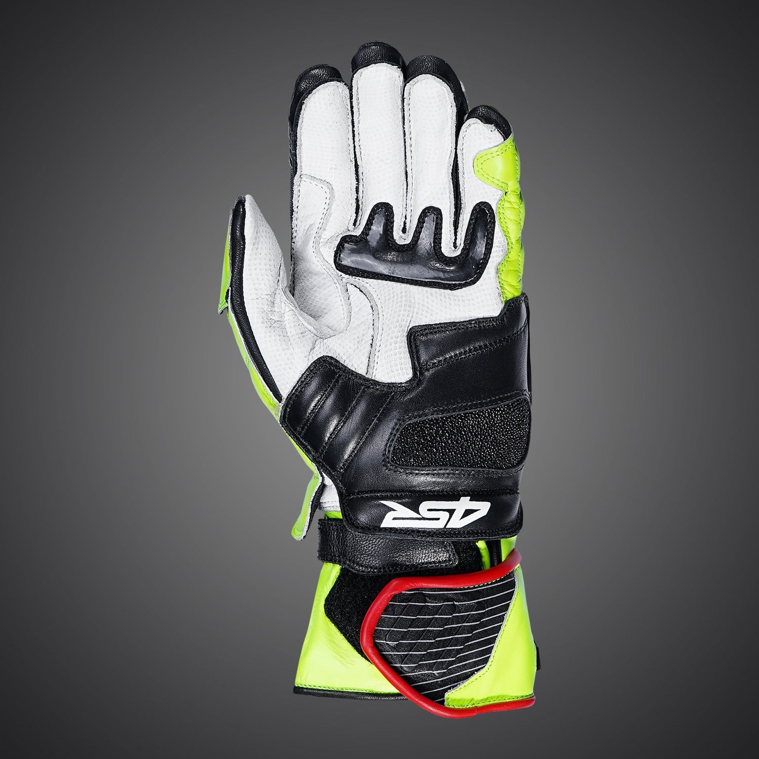 Rukavice na motorku 4SR Stingray Race Spec Yellow – pohled zezadu