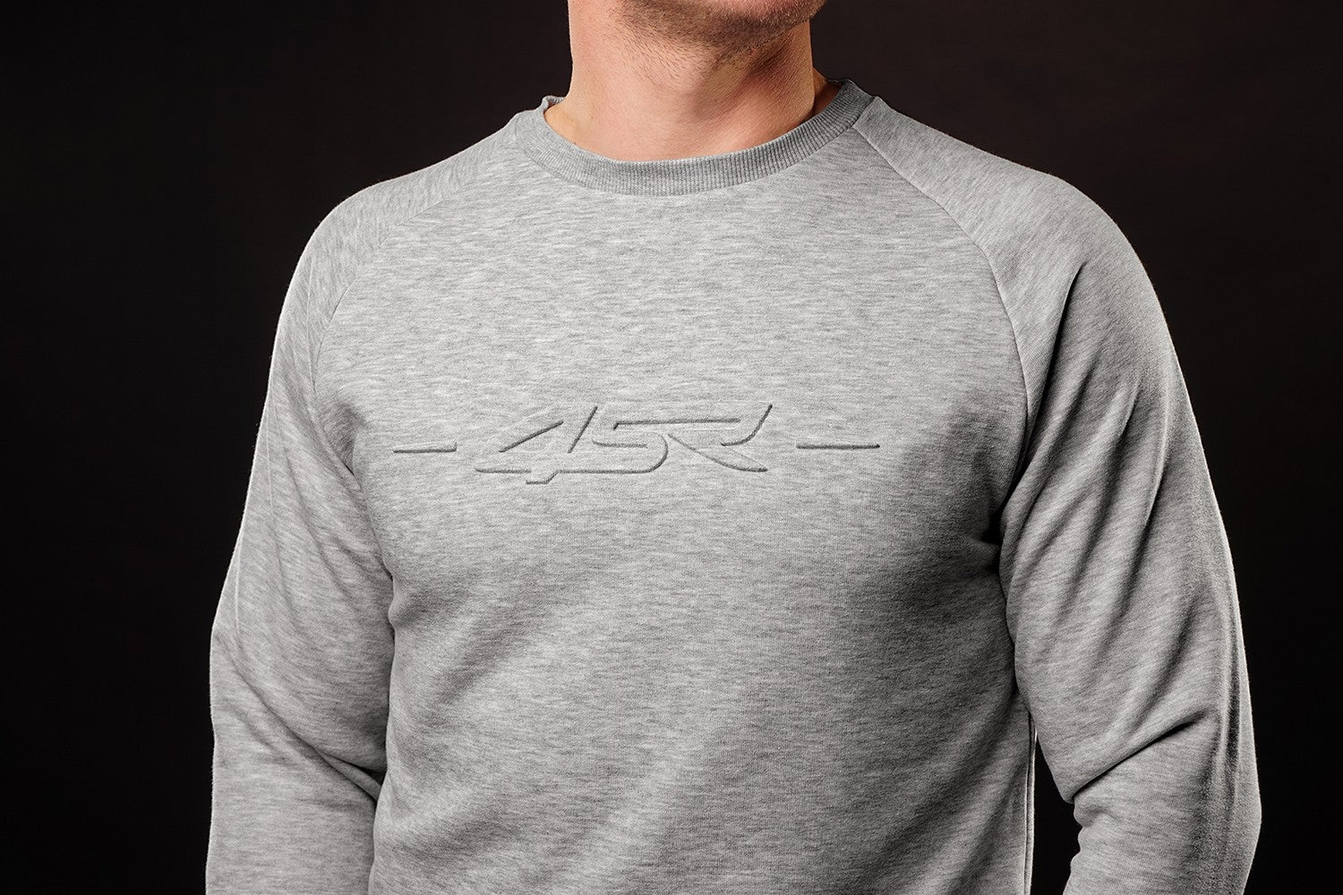 Mikina na motorku 4SR Logo EMB Grey – detail