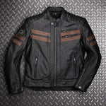 Kožená bunda na motorku 4SR Cool Evo Brown – detail