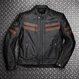 Kožená bunda na motorku 4SR Cool Evo Brown – detail