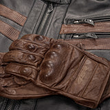 Kožená bunda na motorku 4SR Cool Evo Brown – detail materiálu