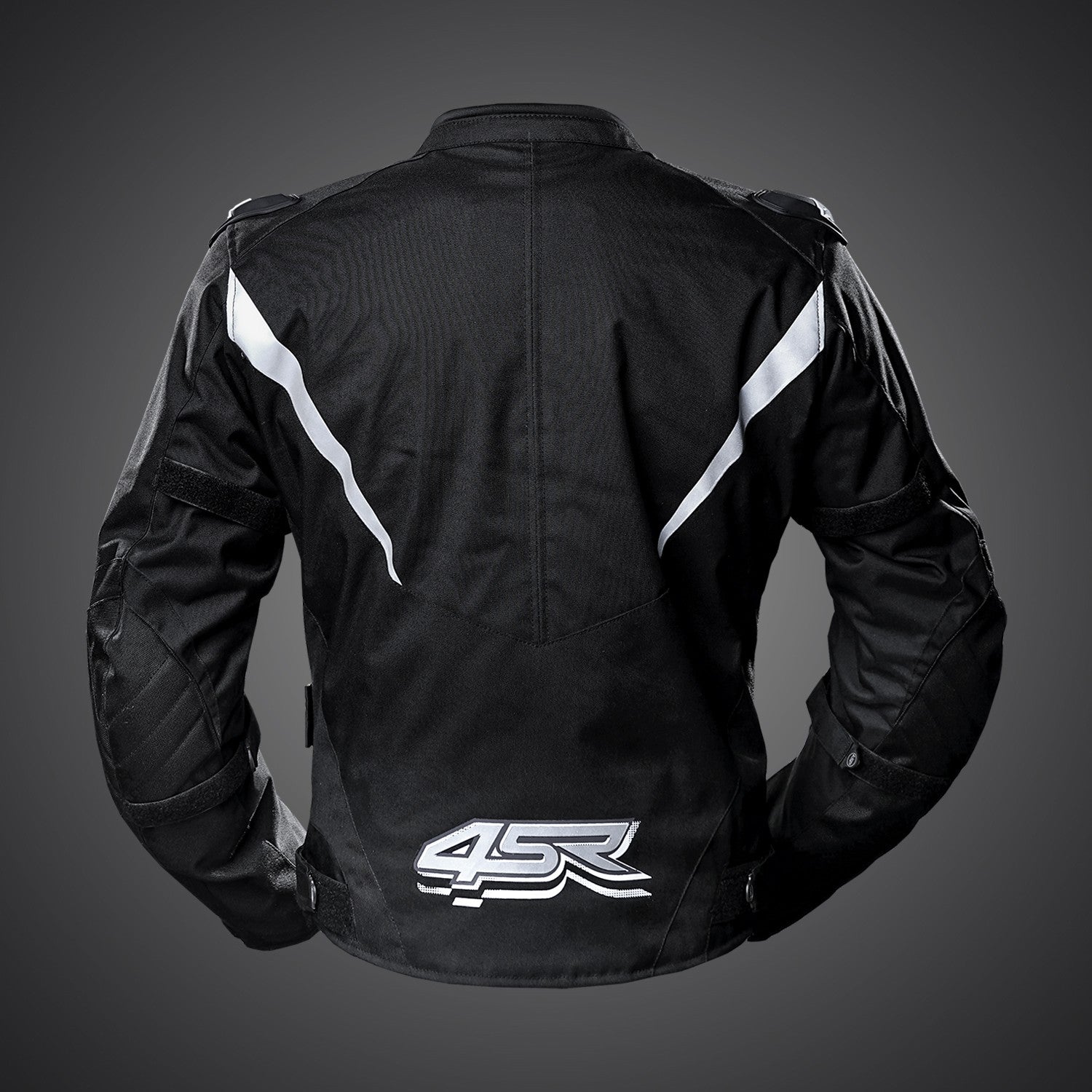 Textilní bunda na motorku 4SR RTX Black – pohled zezadu