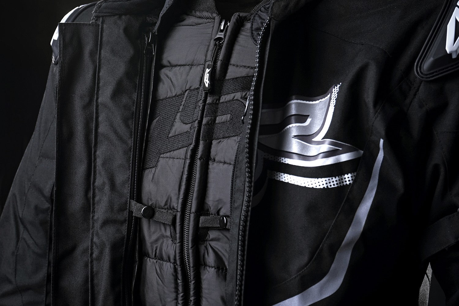 Textilní bunda na motorku 4SR RTX Black – detail