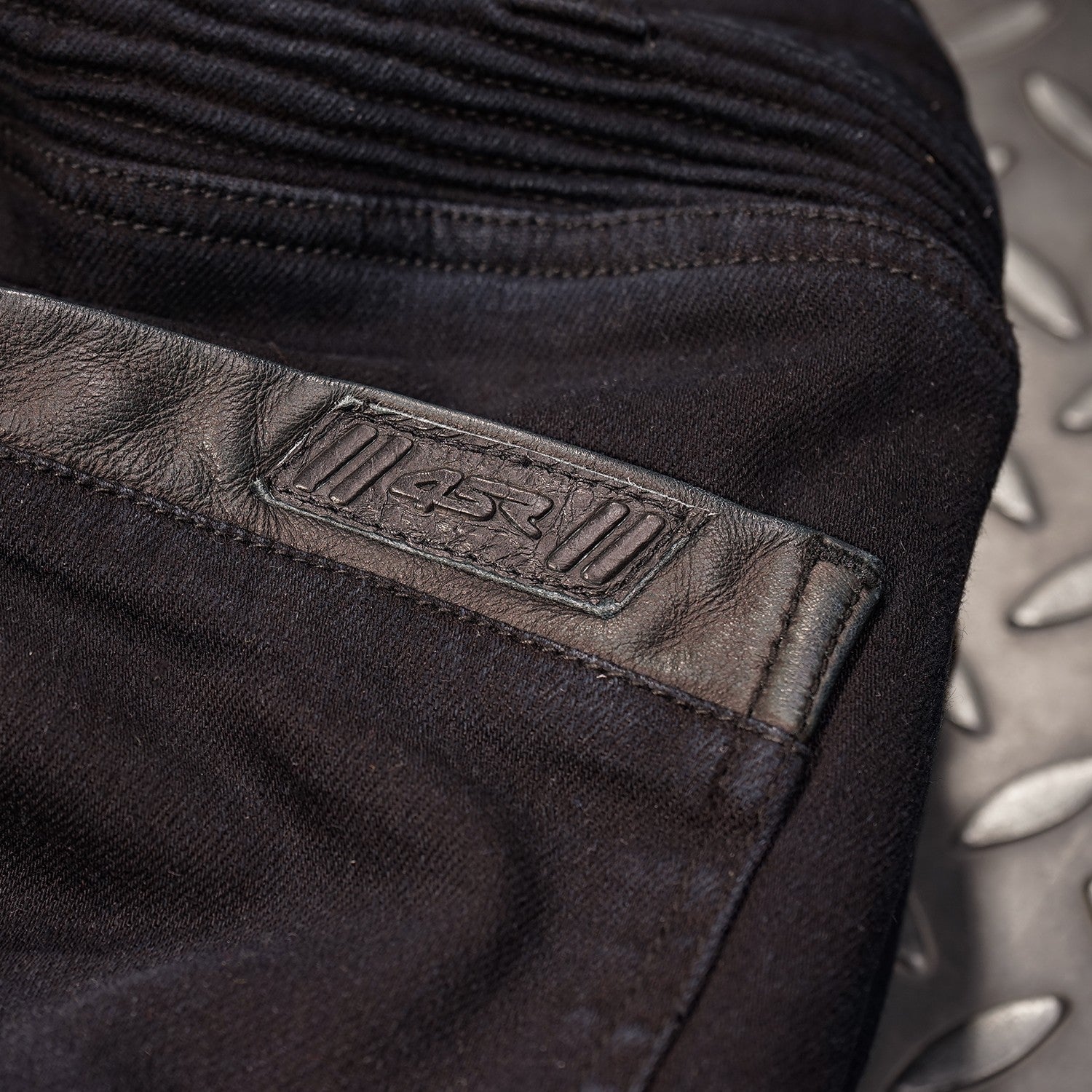 Kevlarové rifle na motorku 4SR Club Sport Sky Black – detail