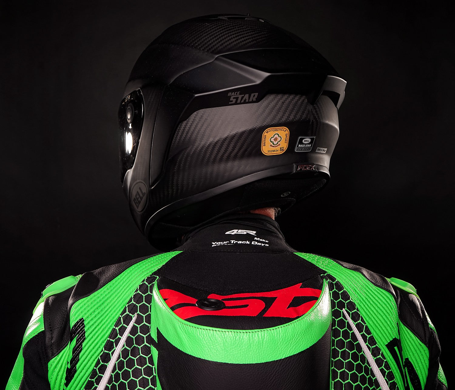 Závodní kombinéza na motorku 4SR Racing Monster Green AR – detail