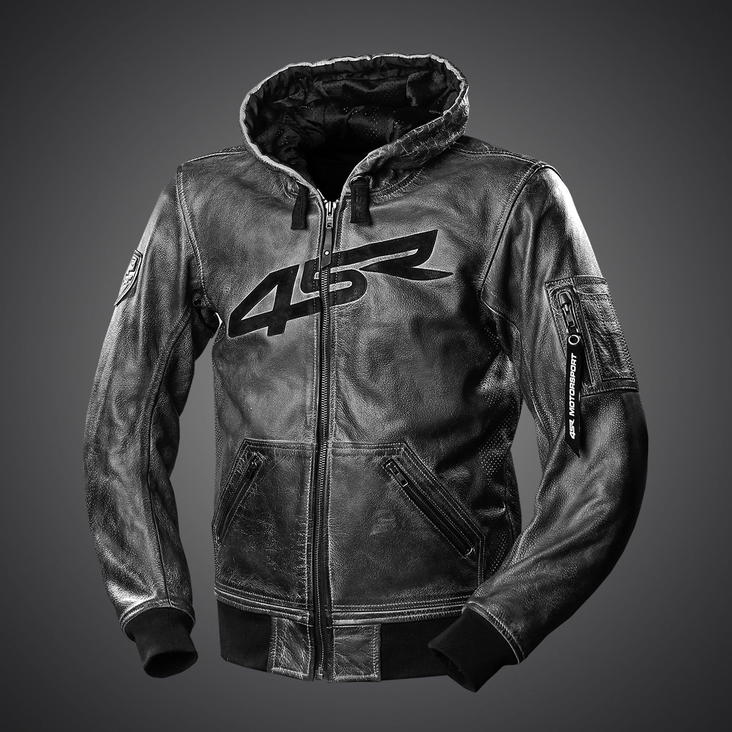 Bunda na motorku 4SR Hoodie Jacket – pohled zepředu