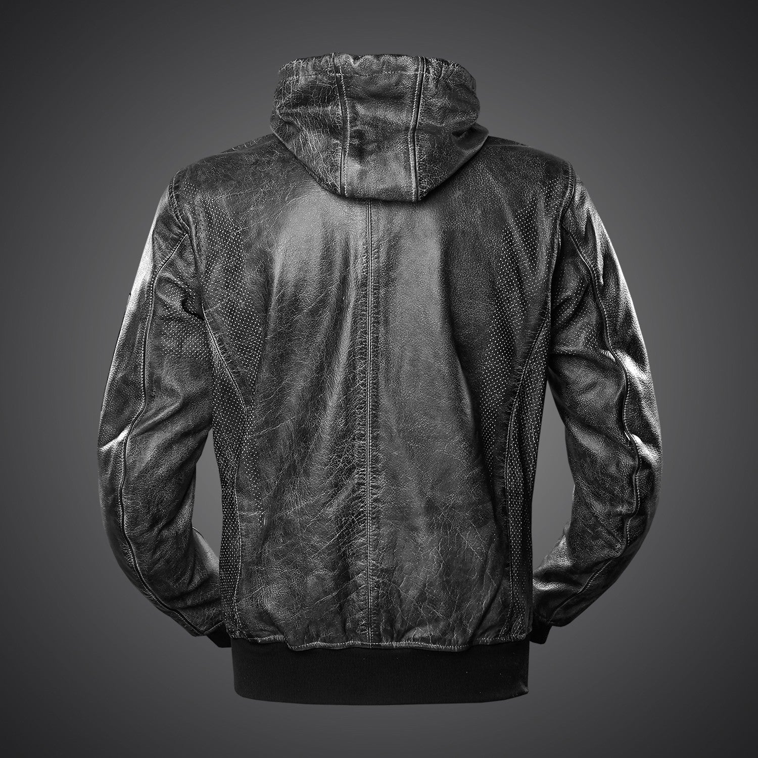 Bunda na motorku 4SR Hoodie Jacket – pohled zezadu