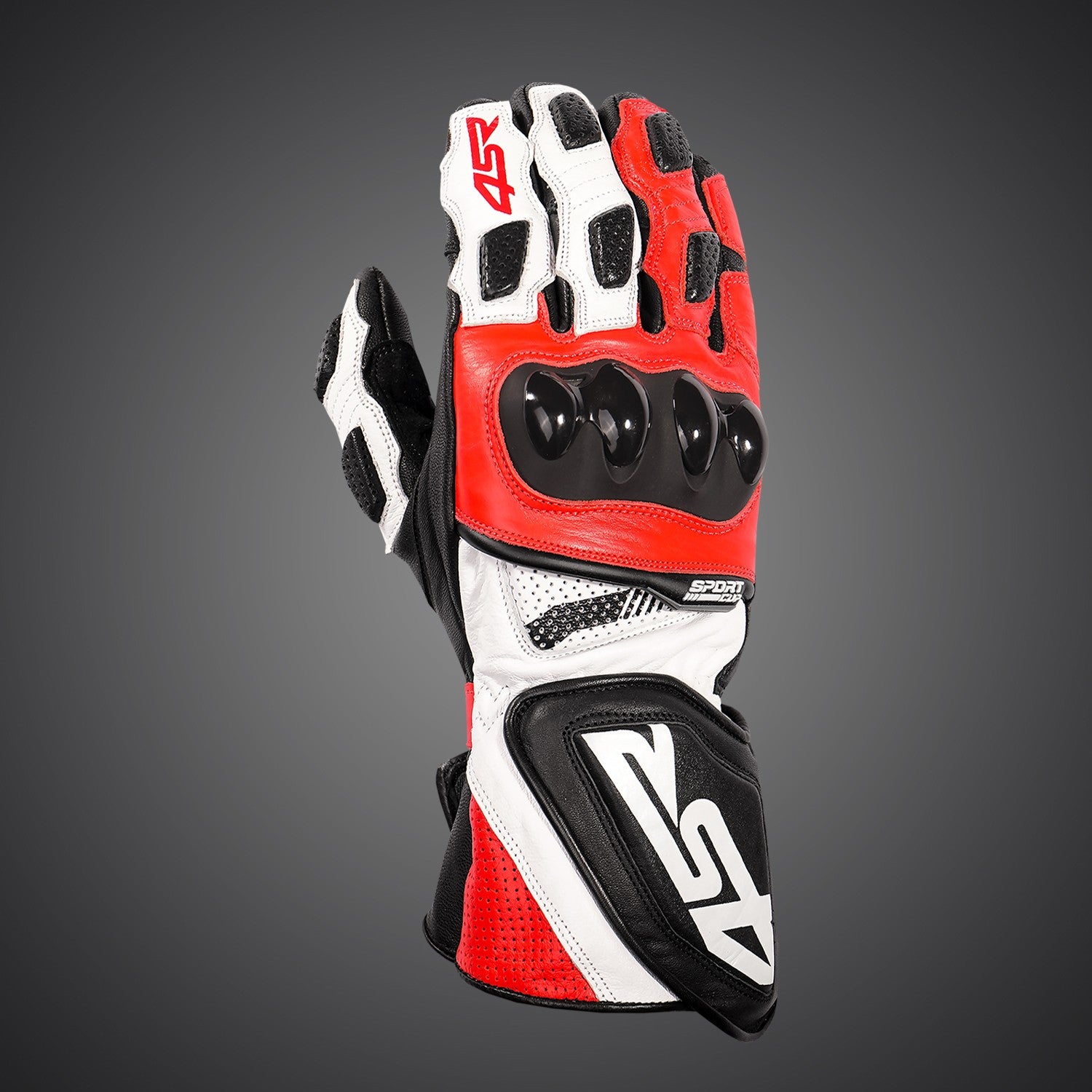 Rukavice na motorku 4SR Sport Cup 3 Reflex Red – pohled zepředu
