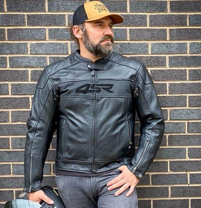 Kožená bunda na motorku 4SR Hooligan Black Velvet – celkový pohled