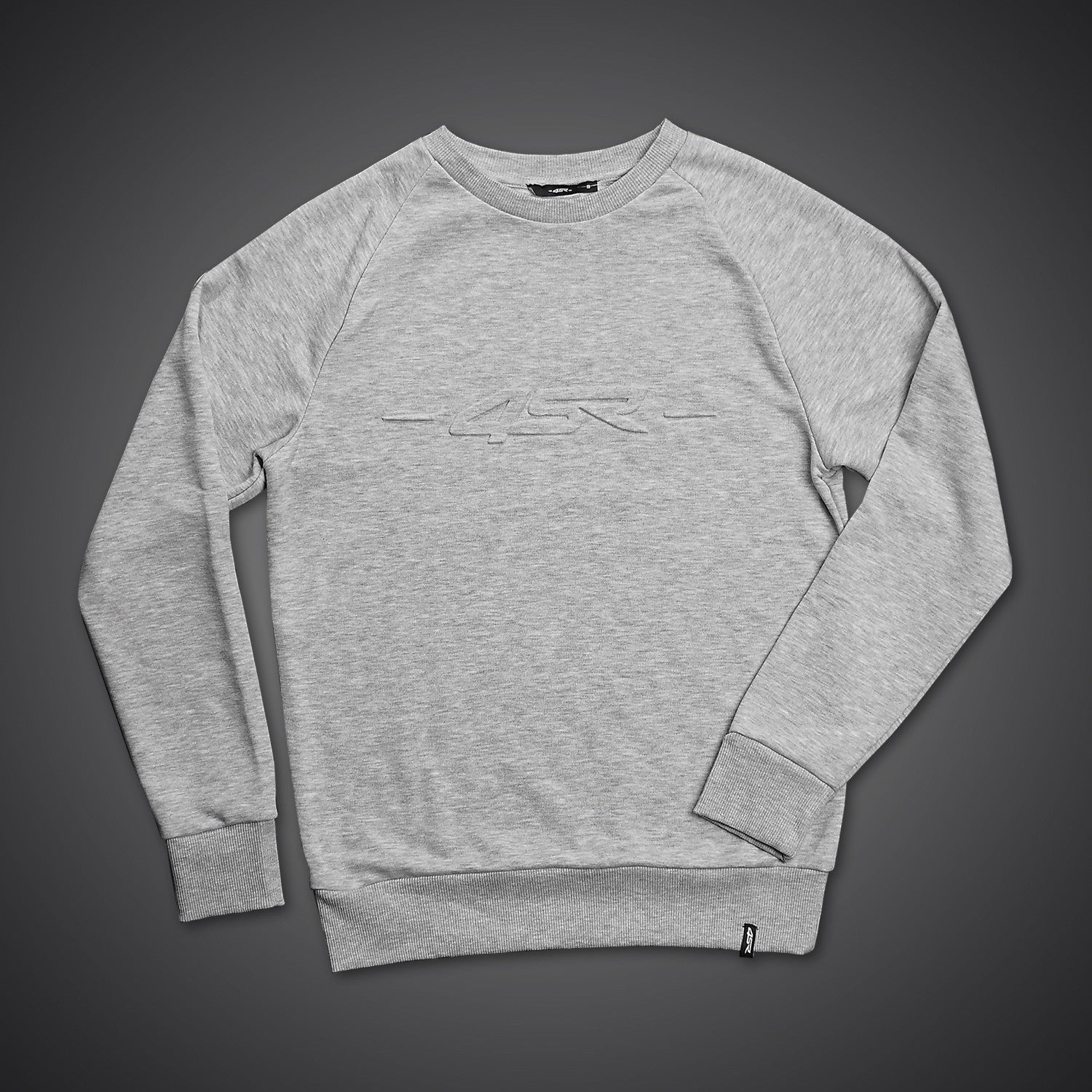 Mikina na motorku 4SR Logo EMB Grey – pohled zezadu