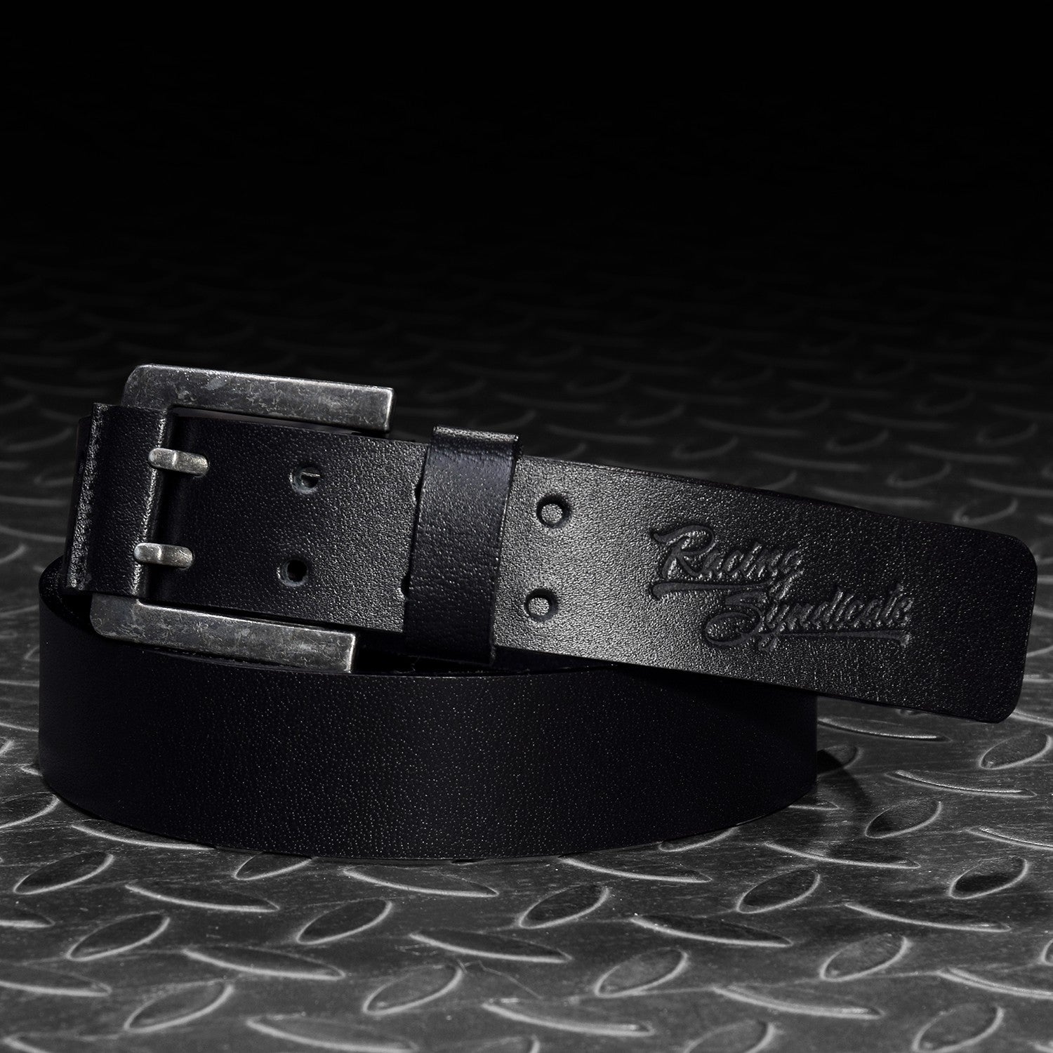 Kožený pásek 4SR Double Black – detail přezky