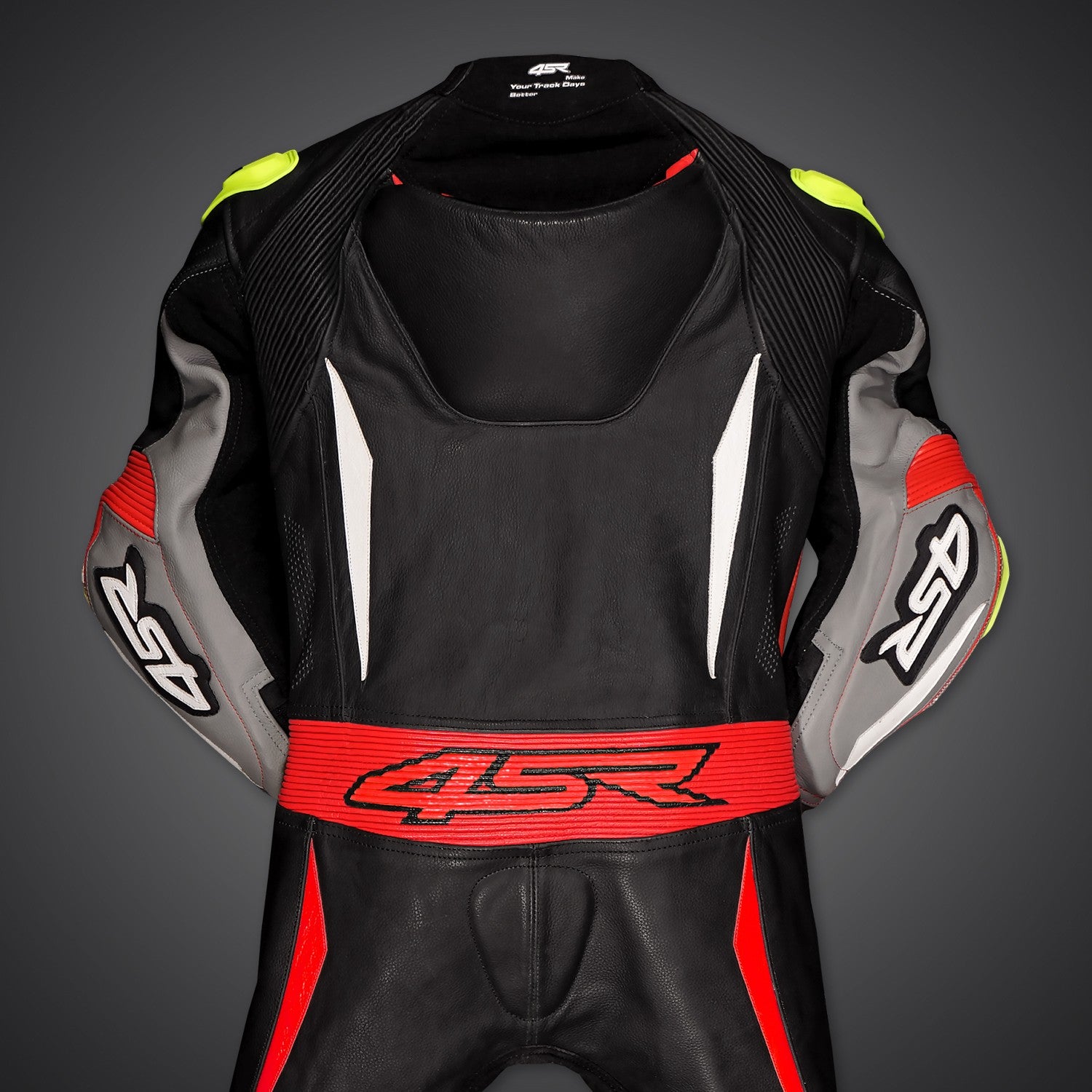 Závodní kombinéza na motorku 4SR Racing Minimoto Red – pohled zezadu