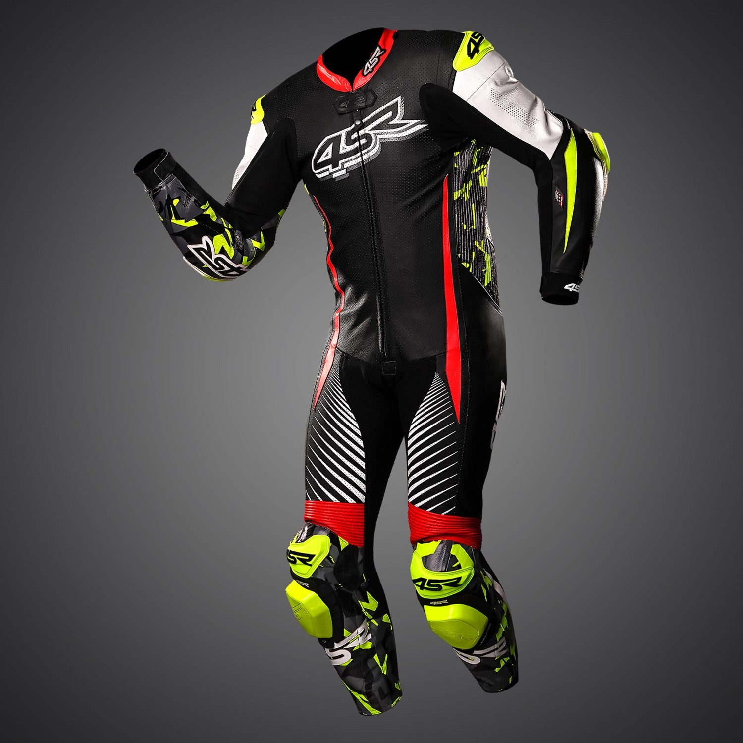 Závodní kombinéza na motorku 4SR Racing Camo AR – pohled zepředu