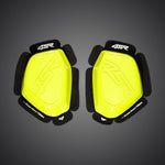 Slidery na motorku 4SR fluo žluté – pohled zepředu