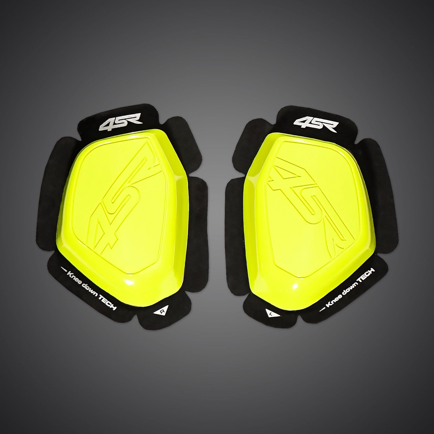 Slidery na motorku 4SR fluo žluté – pohled zepředu