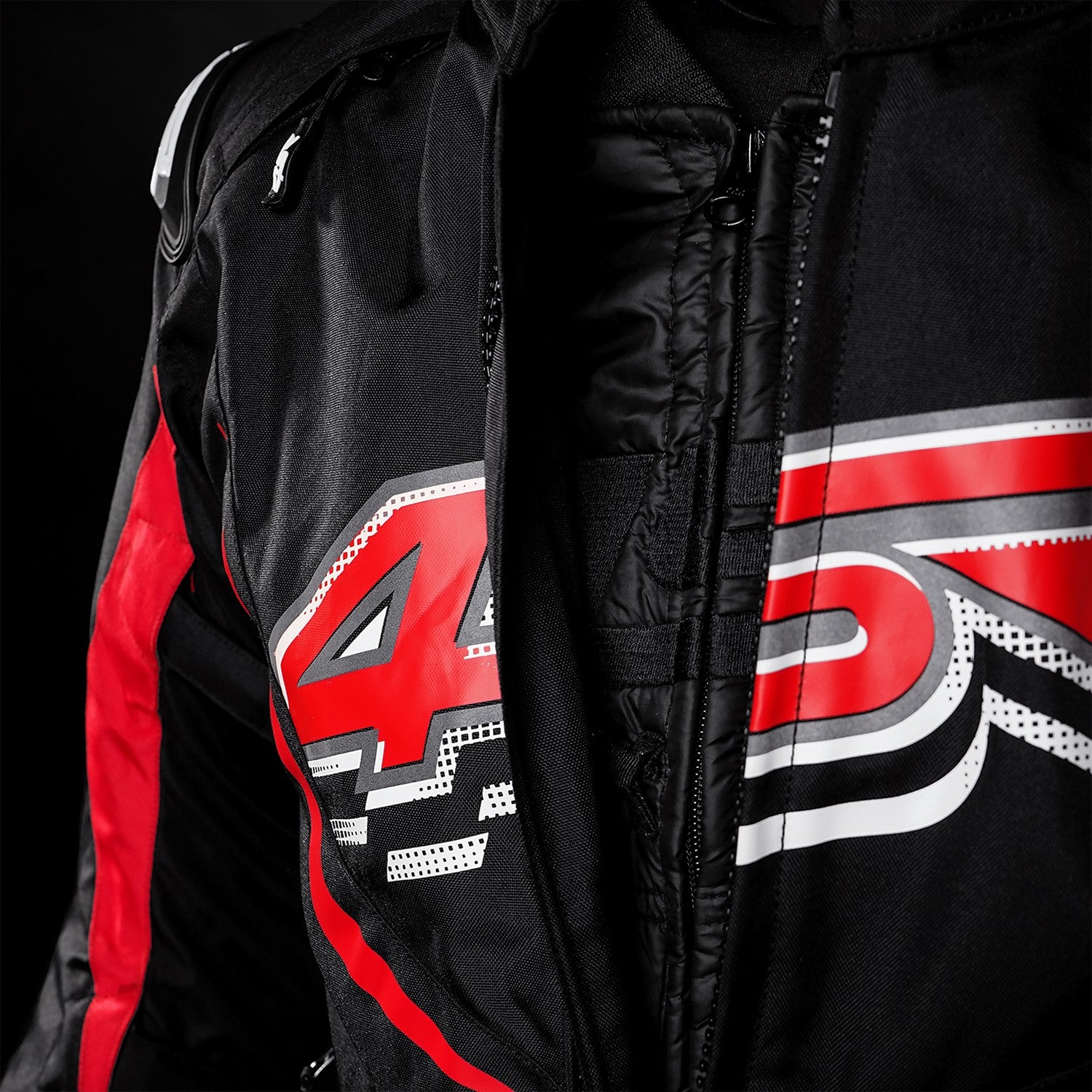 Textilní bunda na motorku 4SR RTX Red – detail