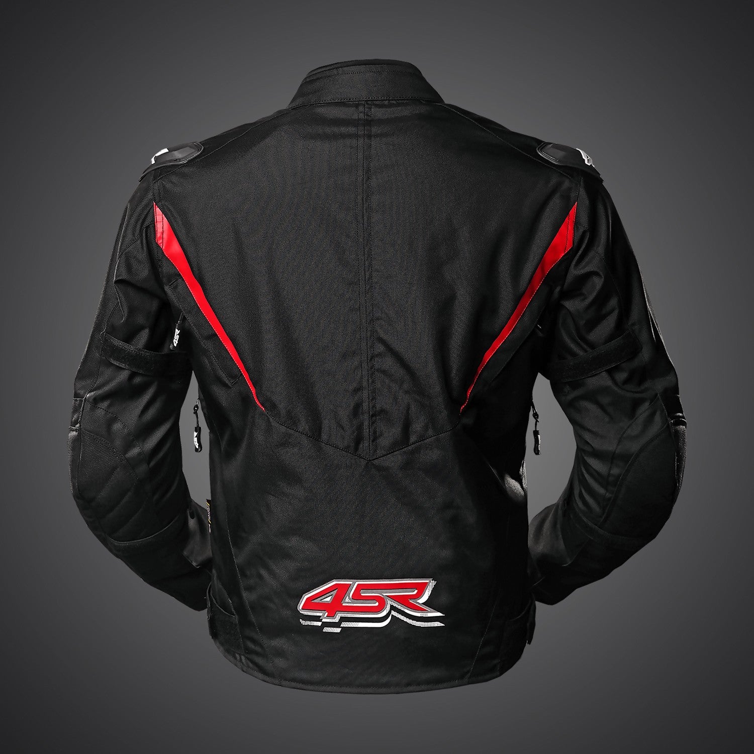 Textilní bunda na motorku 4SR RTX Red – pohled zezadu