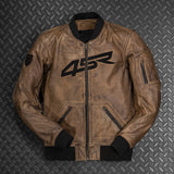 Kožená bunda na motorku 4SR Bomber Jacket Brown Patina – detail