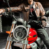 Kožená bunda na motorku 4SR Bomber Jacket Brown Patina – detail
