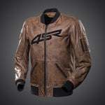 Kožená bunda na motorku 4SR Bomber Jacket Brown Patina – pohled zepředu