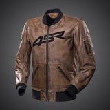 Kožená bunda na motorku 4SR Bomber Jacket Brown Patina – pohled zepředu