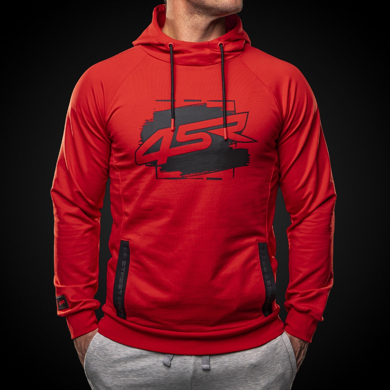 Mikina na motorku 4SR Drift Red – pohled zepředu