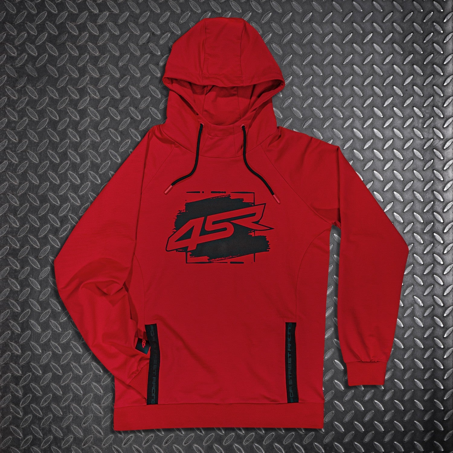 Mikina na motorku 4SR Drift Red – detail