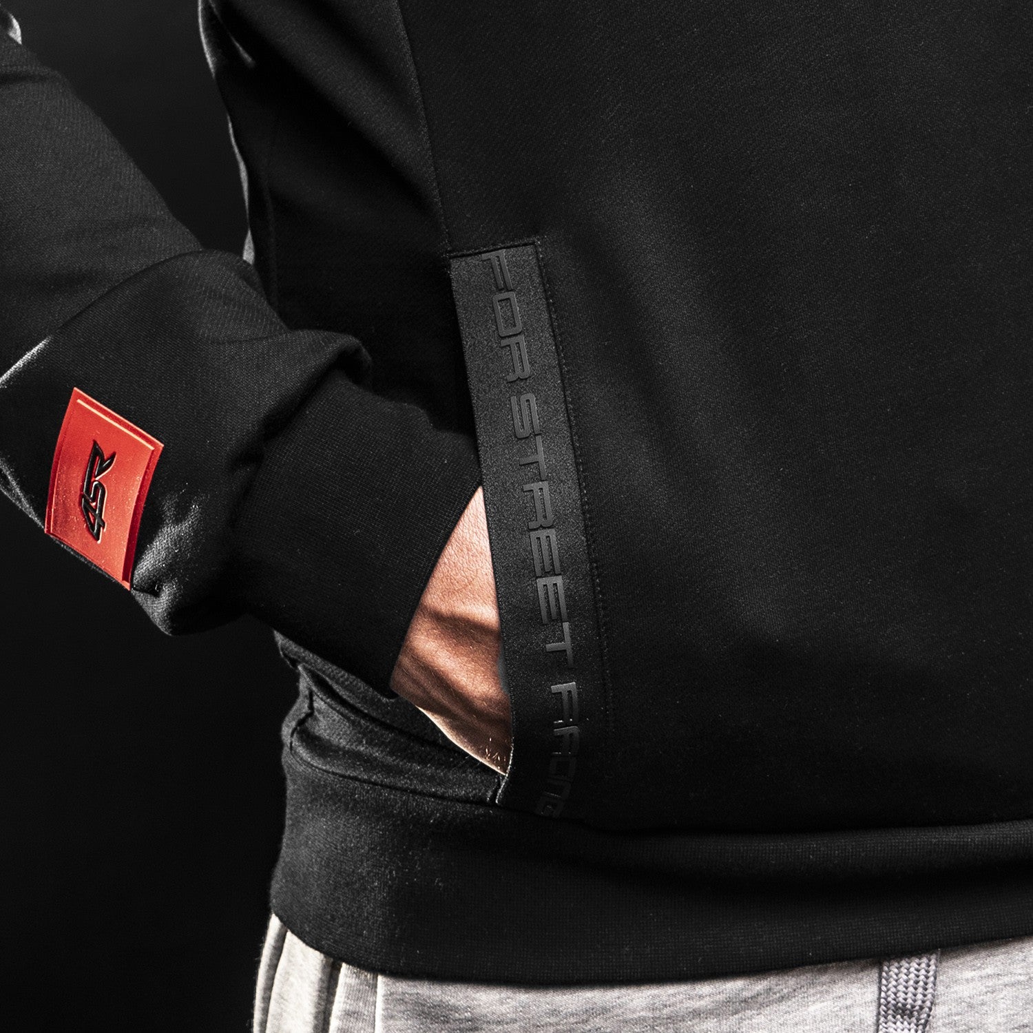 Mikina na motorku 4SR Drift Black – detail materiálu