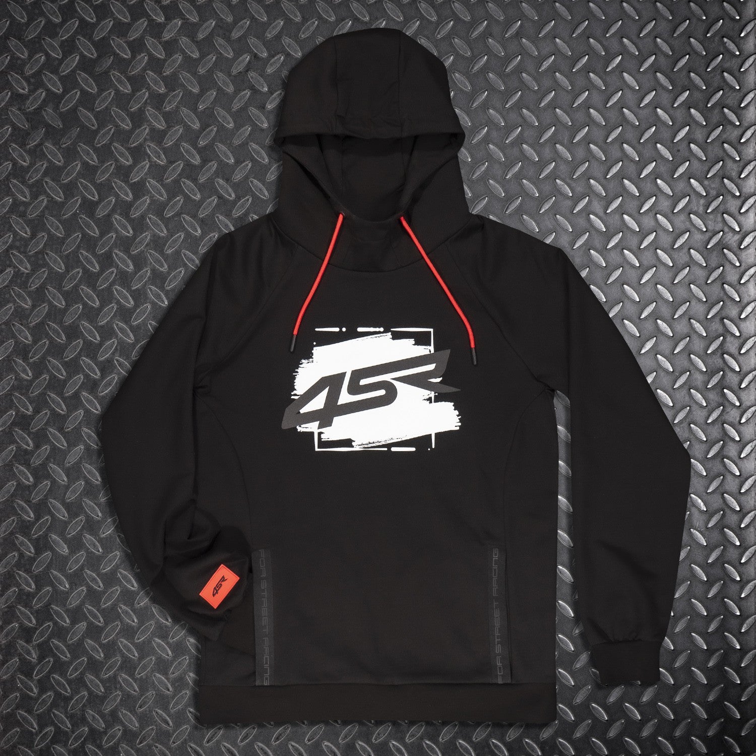 Mikina na motorku 4SR Drift Black – detail