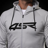Mikina na motorku 4SR Logo Zip Grey – detail