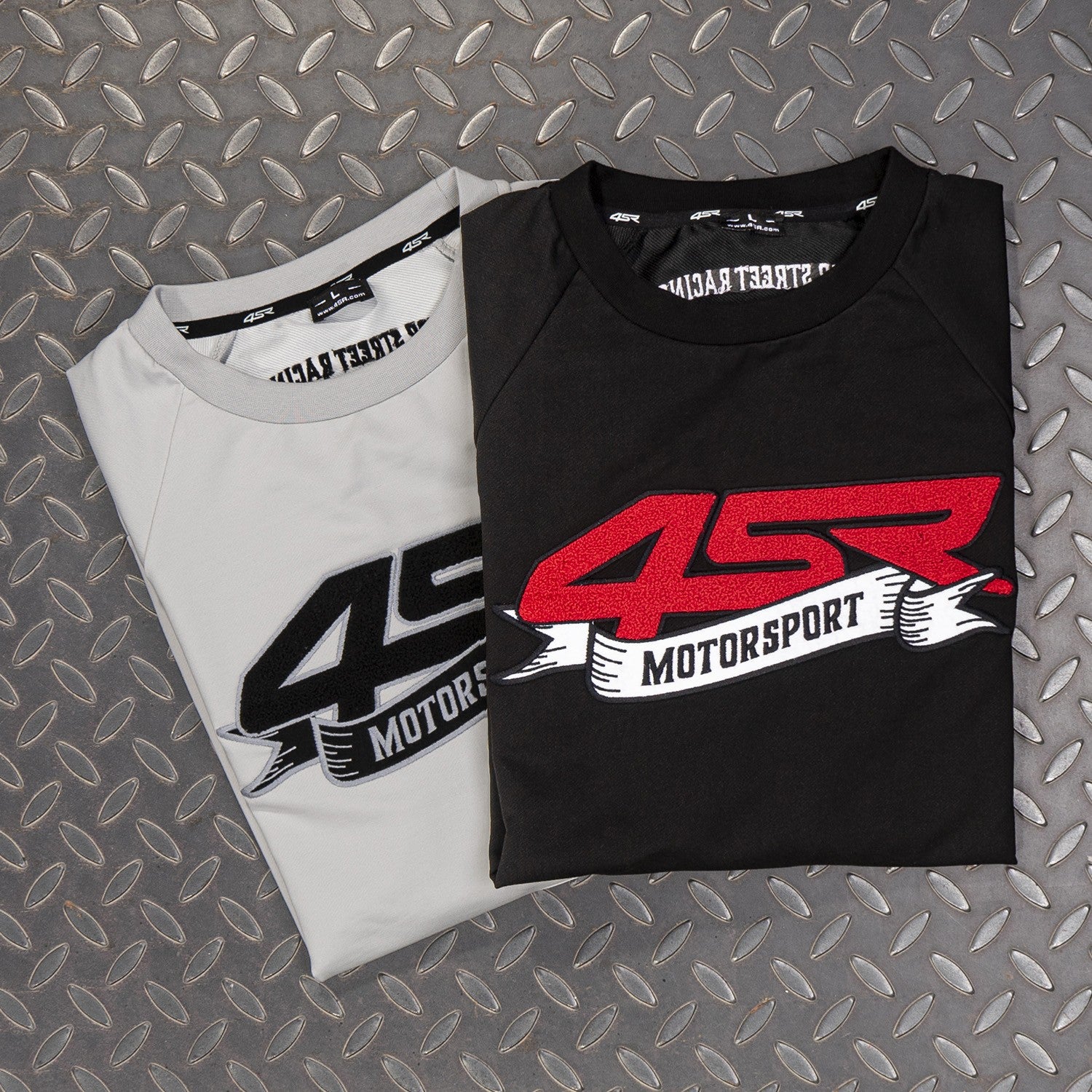 Mikina na motorku 4SR Motorsport Flag Black – celkový pohled