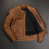 Kožená bunda na motorku 4SR Scrambler Cognac II – detail