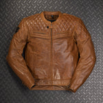 Kožená bunda na motorku 4SR Scrambler Cognac II – detail