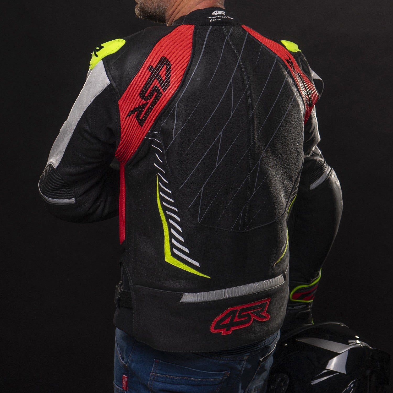 Sportovní bunda na motorku 4SR Club Sport Neon AR – celkový pohled