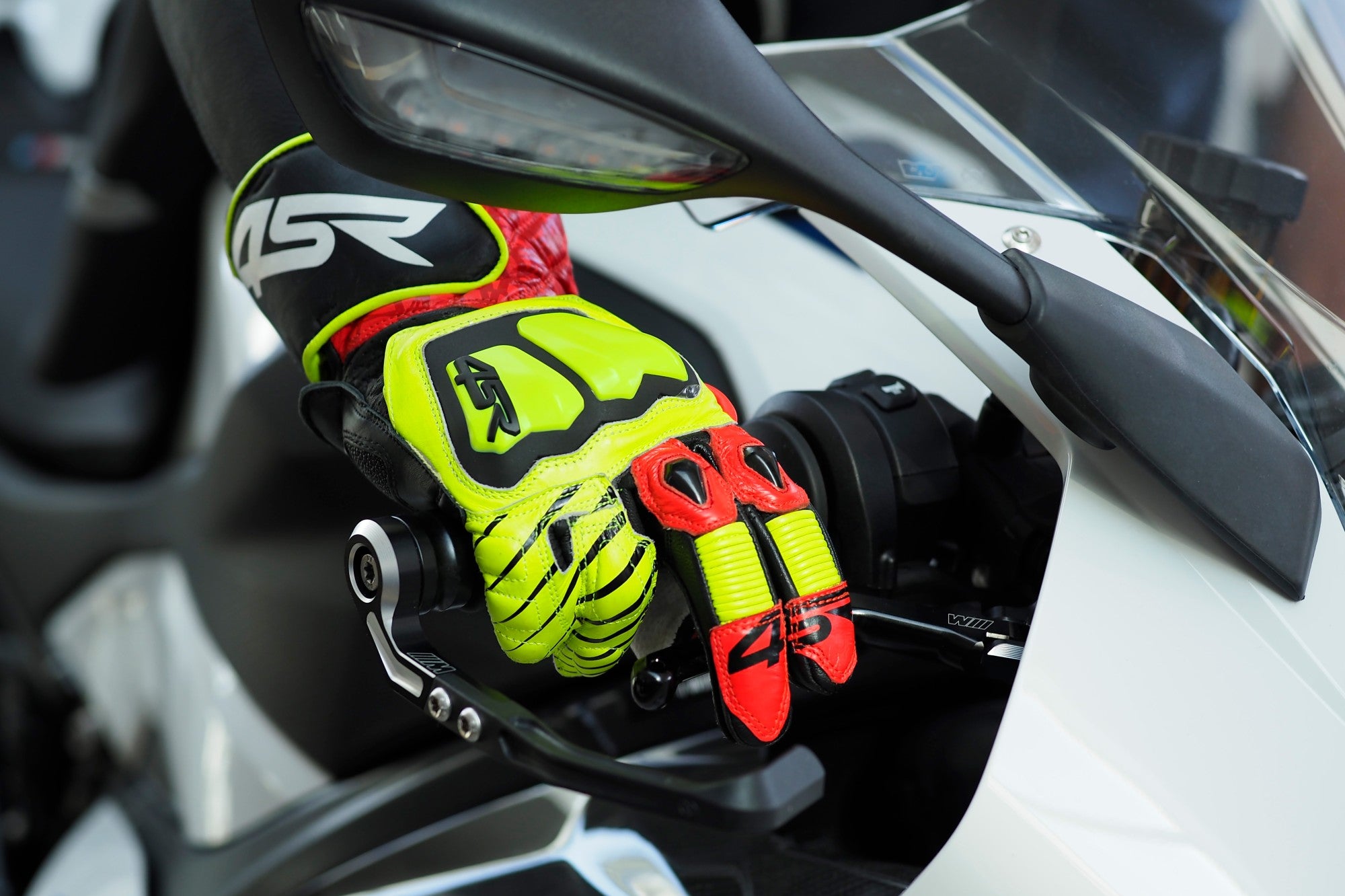Rukavice na motorku 4SR Stingray Race Spec Neon – celkový pohled