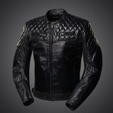 Kožená bunda na motorku 4SR Scrambler Petroleum II – pohled zepředu