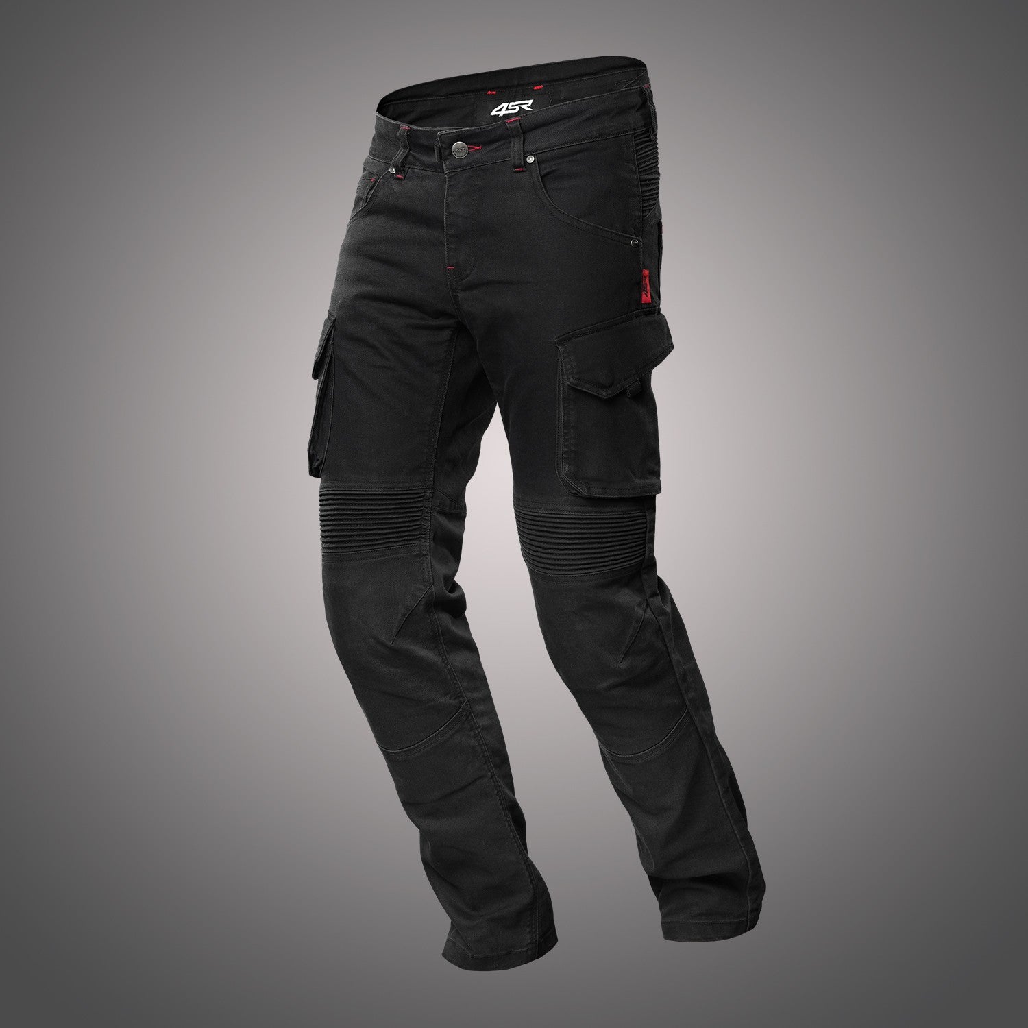 Kalhoty na motorku 4SR Tourismo Black – pohled zepředu