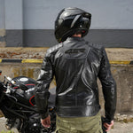 Kožená bunda na motorku 4SR Scrambler Petroleum II – detail